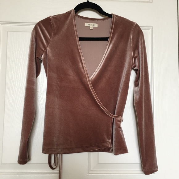 MADEWELL VELVET WRAP LONG SLEEVE SHIRT IN SZ XXS - Picture 3 of 6